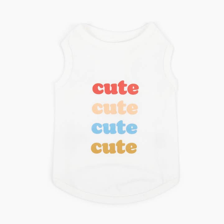 "Cute Cute Cute" Dog T-Shirt - Sleeveless for wholesale by Louis Barx