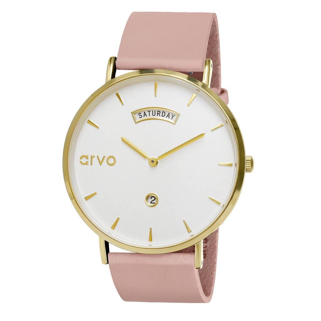 Arvo - Wholesale Wrist Watch - Women's - Arvo Awristacrat Watch - Gold - Blush Leather Band1