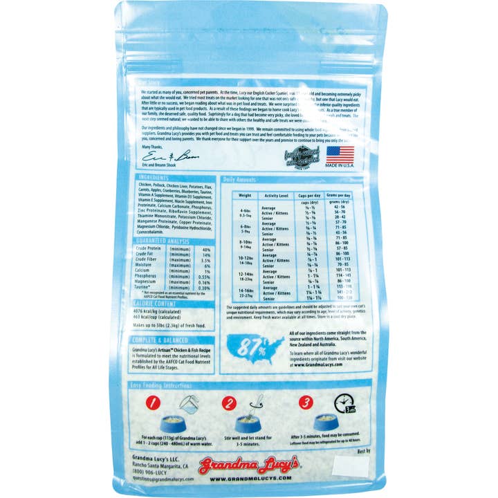 Grandma Lucy's - Wholesale Pet Food - Cat - Artisan Chicken & Fish Cat Food – 1lb1