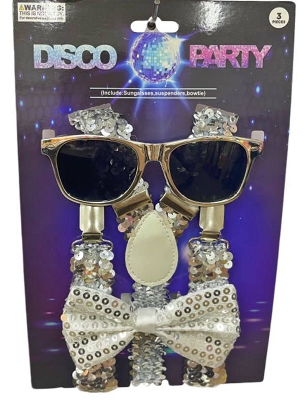 KBW Global Corp. - Wholesale Costume – Unisex - Silver Sequin Disco Kit
