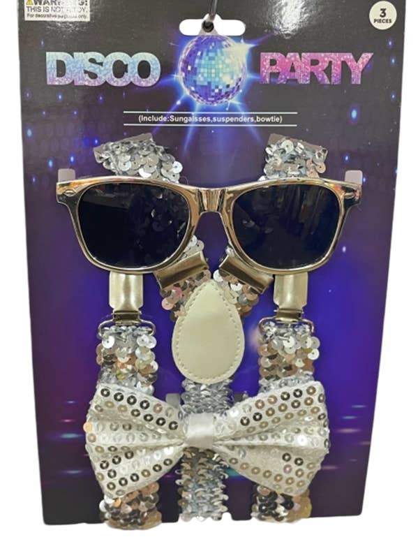 KBW Global Corp. - Wholesale Costume – Unisex - Silver Sequin Disco Kit0