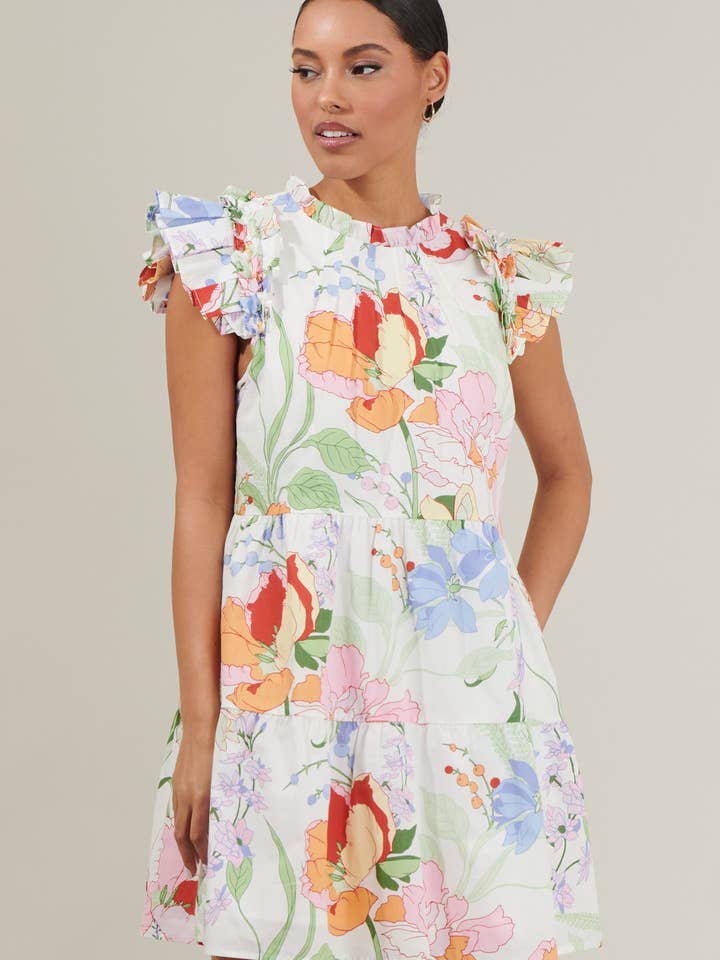 Juliet Floral Garden Lauren Shift Mini Dress for wholesale by Sugarlips