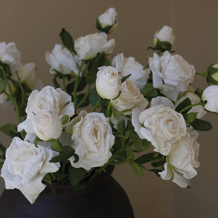 Sweet Home Deco - Wholesale Artificial Flowers - 21''T Faux Dried Look Silk Rose Flower Stem, Artificial Rose