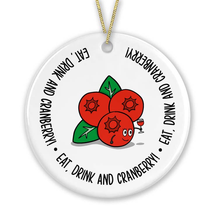 Boule en céramique Cranberry Pun Circle pour la vente par TeePee Creations