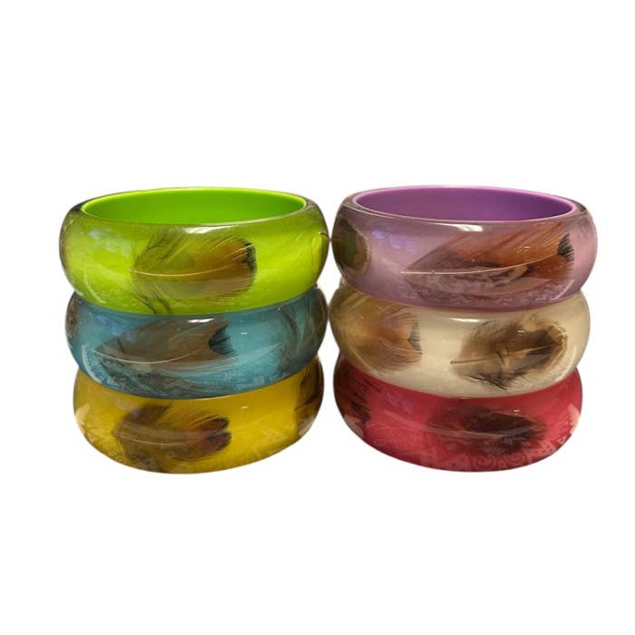 DK Hawaii - Wholesale Bangle Bracelet - Feather Resin Bangle1
