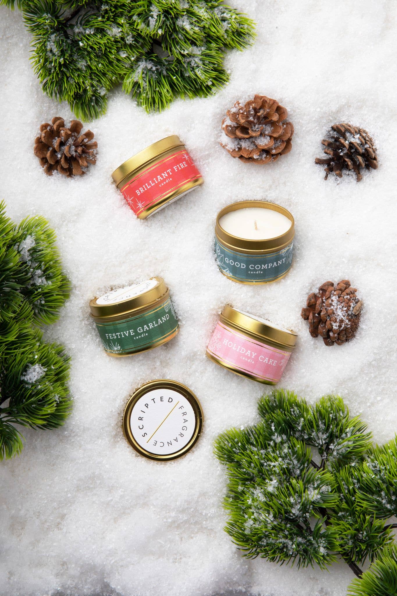 Scripted Fragrance - Venta al por mayor Velas en tarros - Vela festiva de soja navideña Garland3