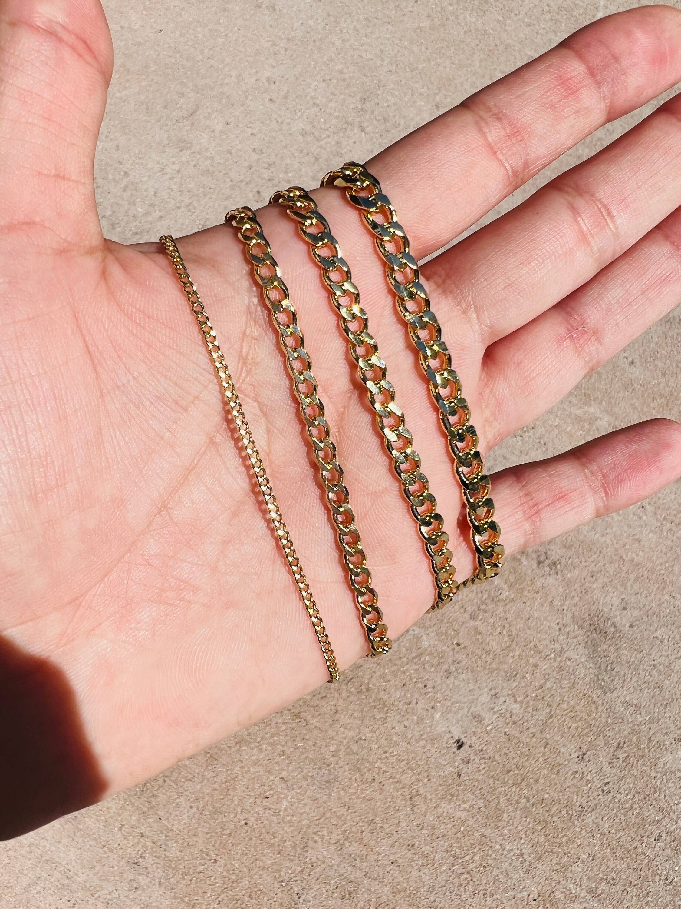 The Bead Bazaar - Wholesale Link & Chain Necklace - Gold Filled 5mm Curb Link Chain, Wholesale Gold Filled Chains, 18KT Thick Gold Cuban Link Chain, Curb Chain, Bulk Wholesale Chain, Men Gold Chain0