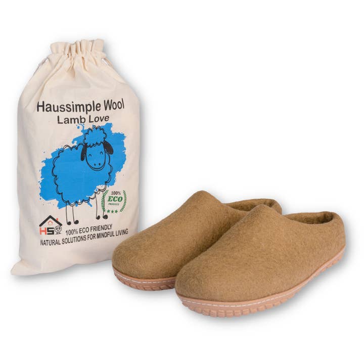 HaussimpleWool Unisex Wool Outdoor Slippers for wholesale by HAUSSIMPLEWOOL