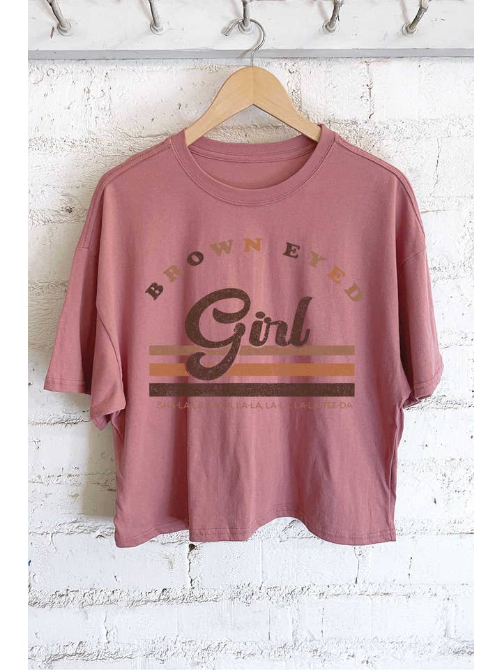 Rustee Clothing – Großhandel T-Shirt mit Siebdruck – Damen – BRAUNÄUGIGES, LANGES CROP-TOP MIT GRAFISCHEN GRAFIKEN FÜR MÄDCHEN4