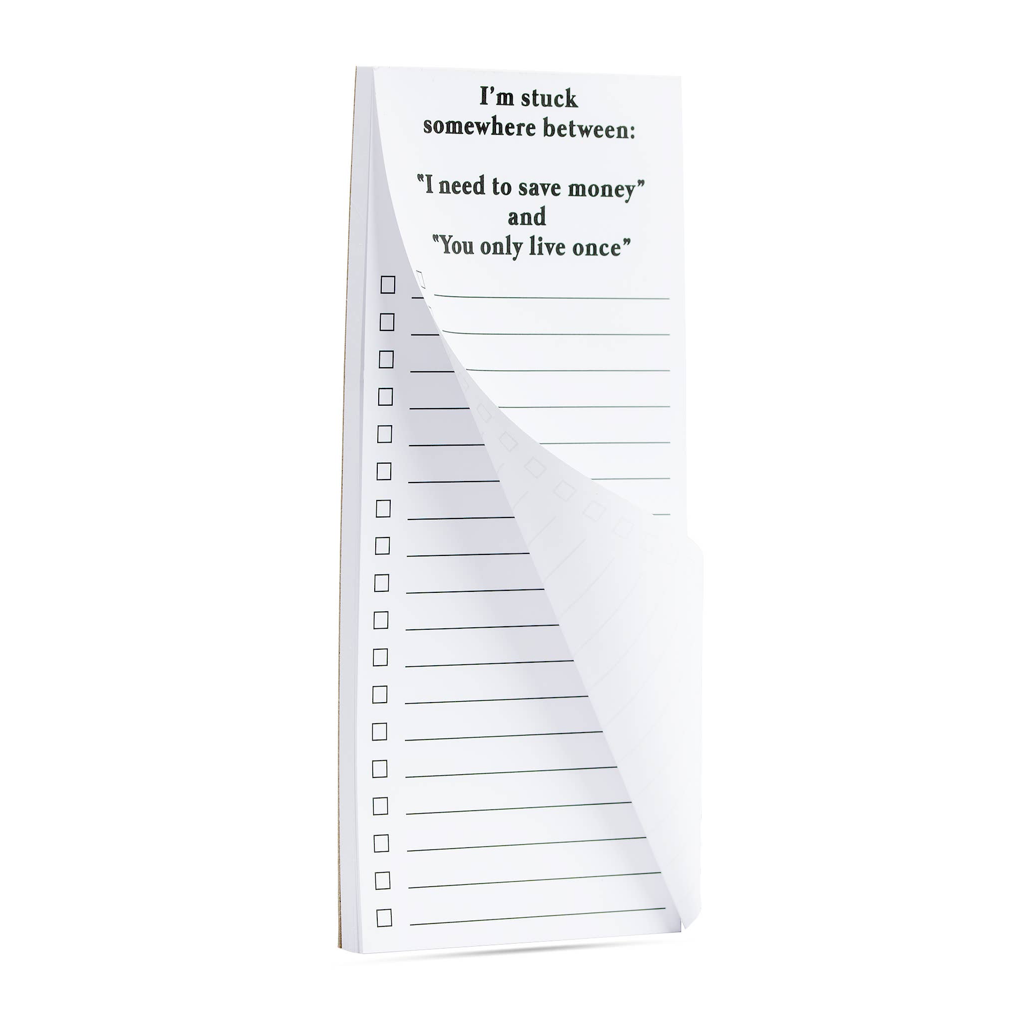 ellembee gift - Wholesale Notepad - Stuck somewhere between save money & YOLO funny list pad4