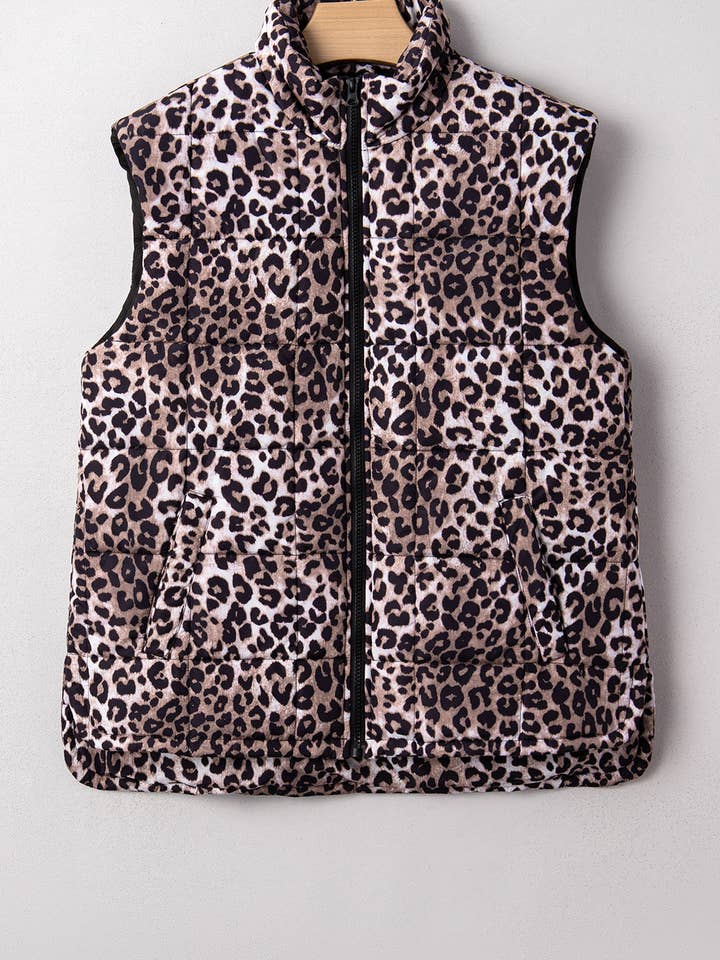 Aria Zipper Casual Puff Vest for wholesale by Threaded Pear