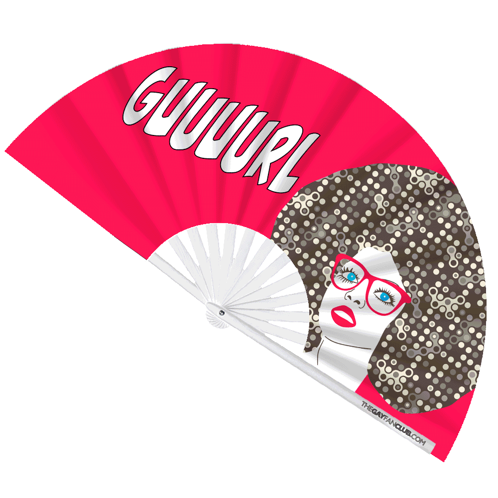 The Gay Fan Club - Wholesale Handheld Folding Fan - Gurl Fan (UV)1