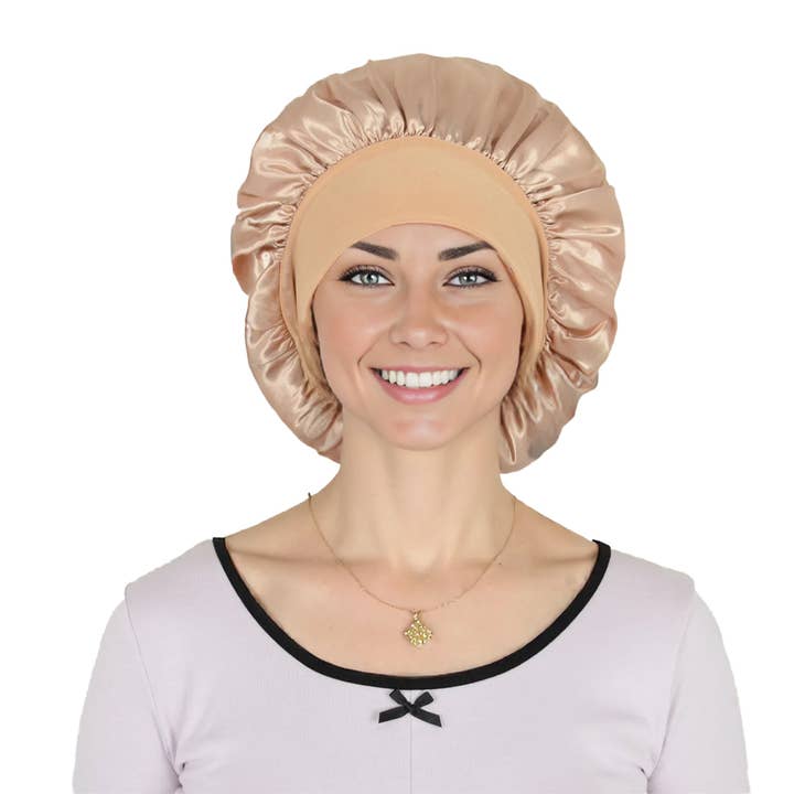 AK Brand - Wholesale Sleep cap / bonnet – women's - Satin Sleep Bonnet Wide Band Hair Protection Curly Hair19