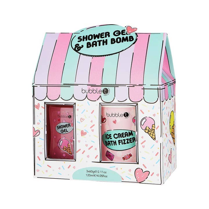 Bubble T Cosmetics - Wholesale Bath & Body Set - Bath & Shower Sundae Gift Set - Cartoon Edition