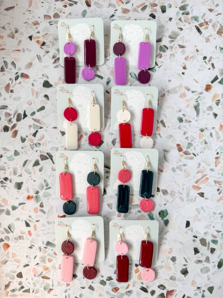 Kindred Spirits Drop Earrings-Polymer Clay for wholesale by Anam Cara Clay Goods