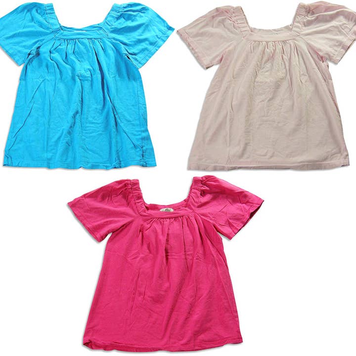 So Nikki T-shirt met korte mouwen voor meisjes, babypopshirt, top - 3 kleuren, 21637 voor wholesale door Eastern Off Price
