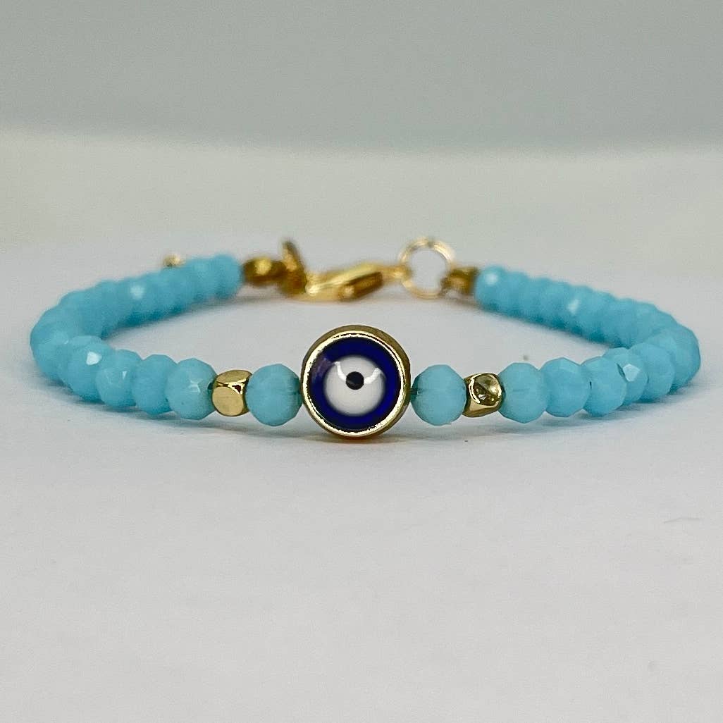 Loli - Wholesale Link & Chain Bracelet - Crystal Beaded Evil Eye Bracelet - 12 Color Options 10