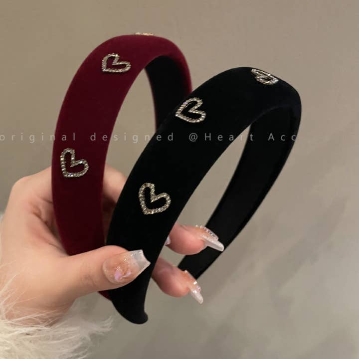 HB3010 Solid Heart Design Cute Headband 1/unit for wholesale by XO Fashion
