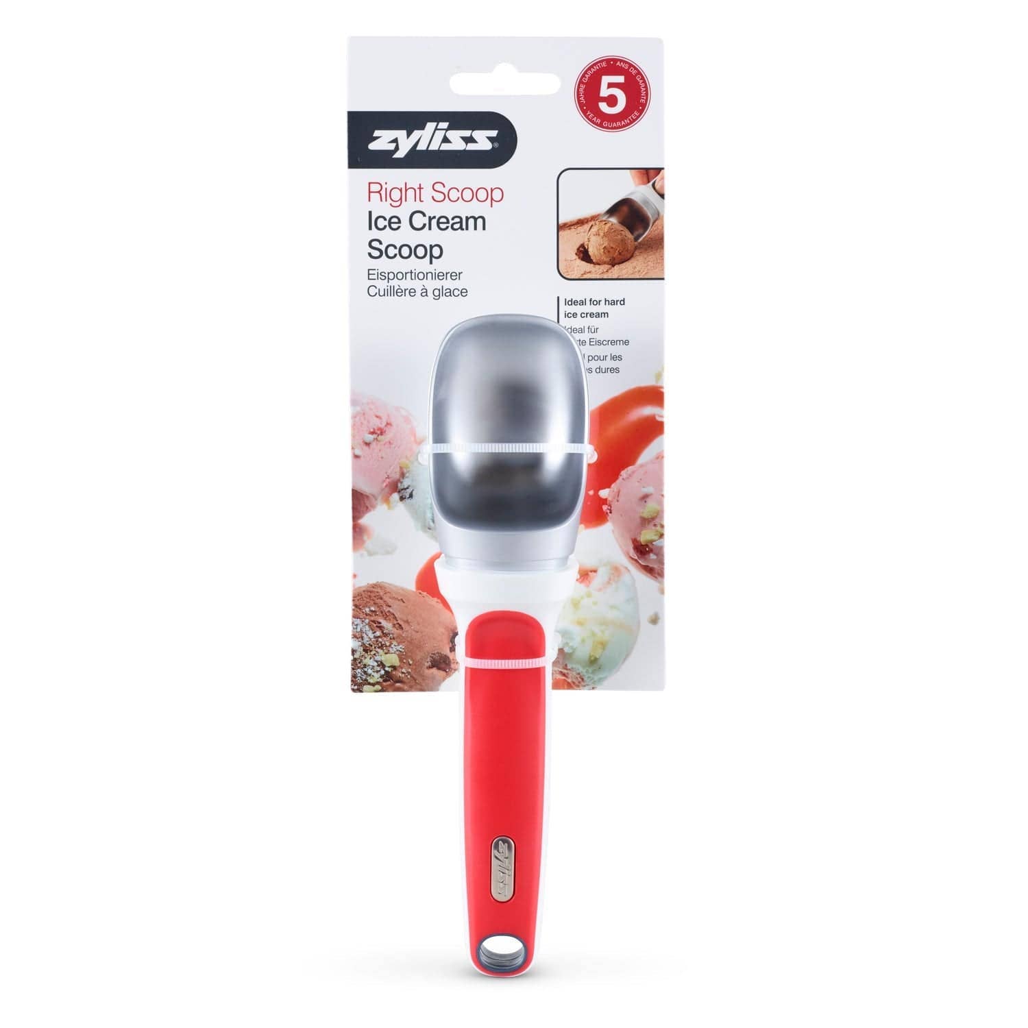 DKHB [Zyliss, Cole & Mason, Swissmar, AdHoc, Ken Hom] - Wholesale Ice Cream Scoop - Zyliss Right Scoop Ice Cream Scoop, Red4
