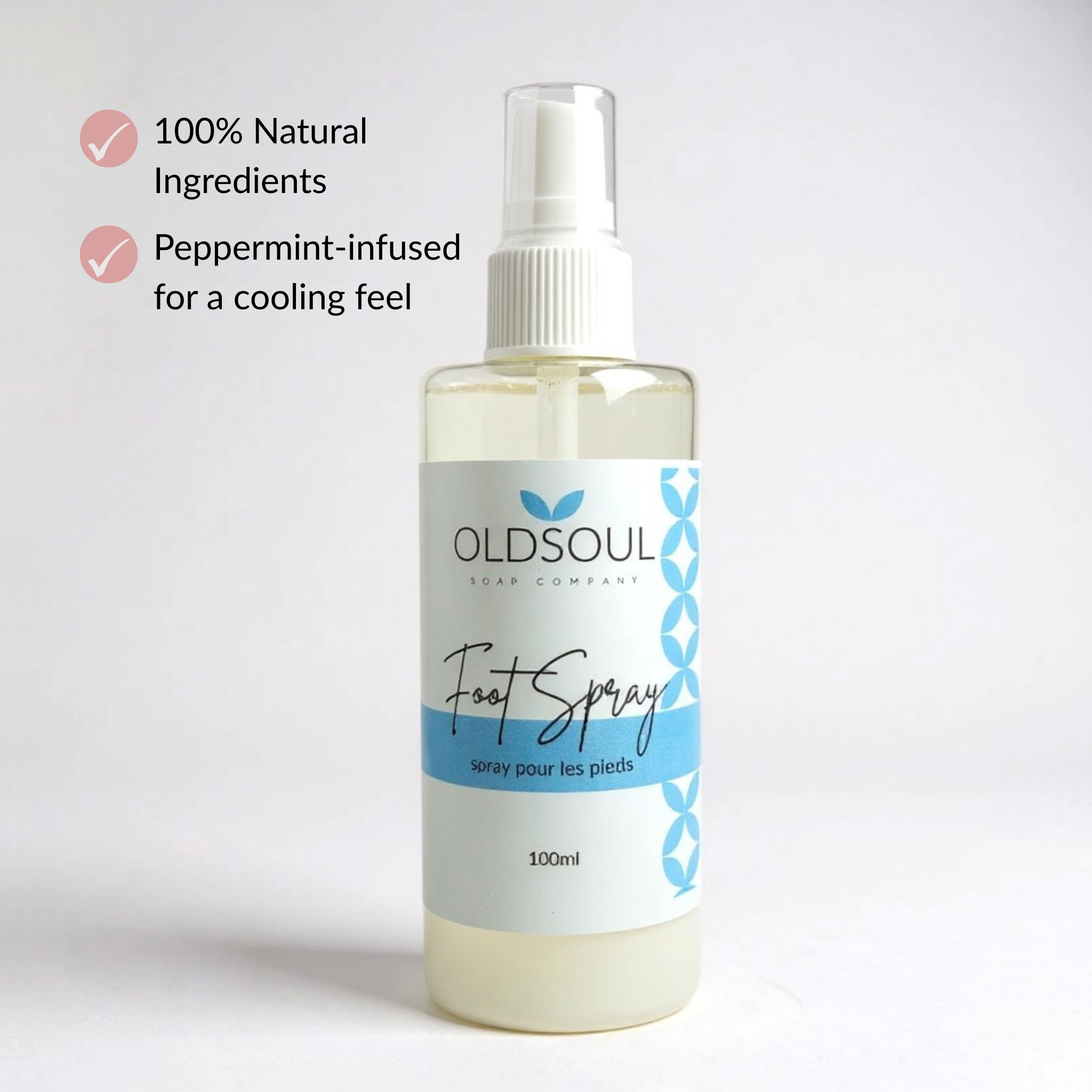 Old Soul Soap Company Inc. - Vente Crème pour les pieds - Spray rafraîchissant pour les pieds à la menthe poivrée1