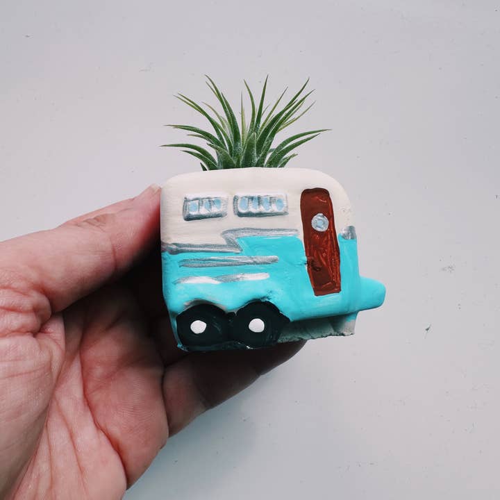 O'Berry's Succulents - Wholesale Plant Pot - Vintage Camper Mini Planter with Air Plant2
