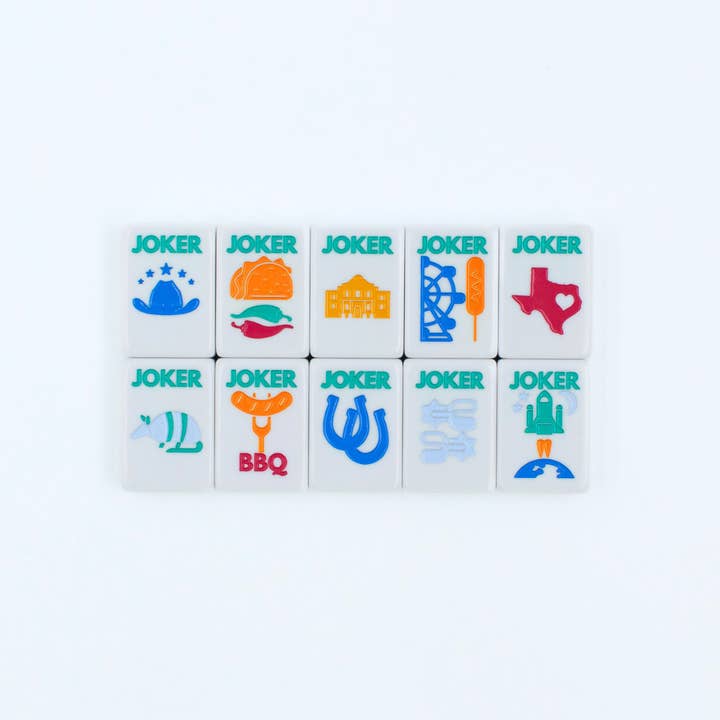 My Fair Mahjong - Wholesale Board Game - THE TEXAS SERIES | Mahjong with Lone Star Flair | Mesquite White Tile10