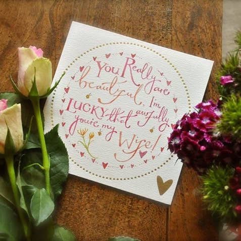 Beautiful Wife greetings card for wholesale by Dippy egg