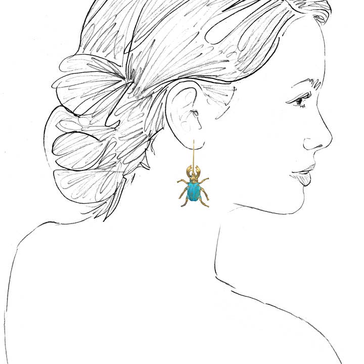We Dream in Colour - Venta al por mayor Pendientes colgantes - Pendientes Verdigris Beetle Verdigris Patina 2