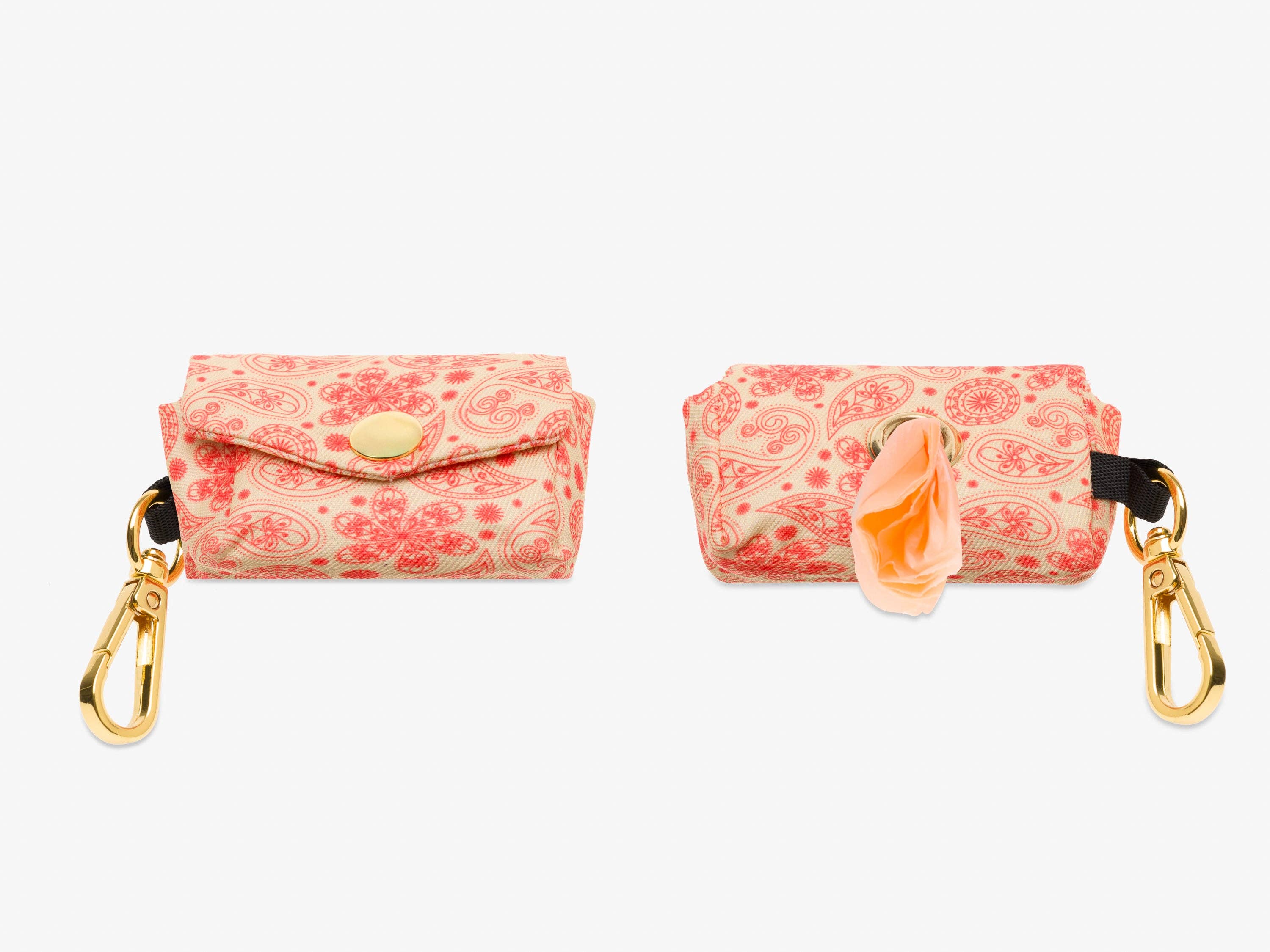 French Bandit - Wholesale Pet Poop Bag Dispenser - Yellow paisley poop bag pouch0