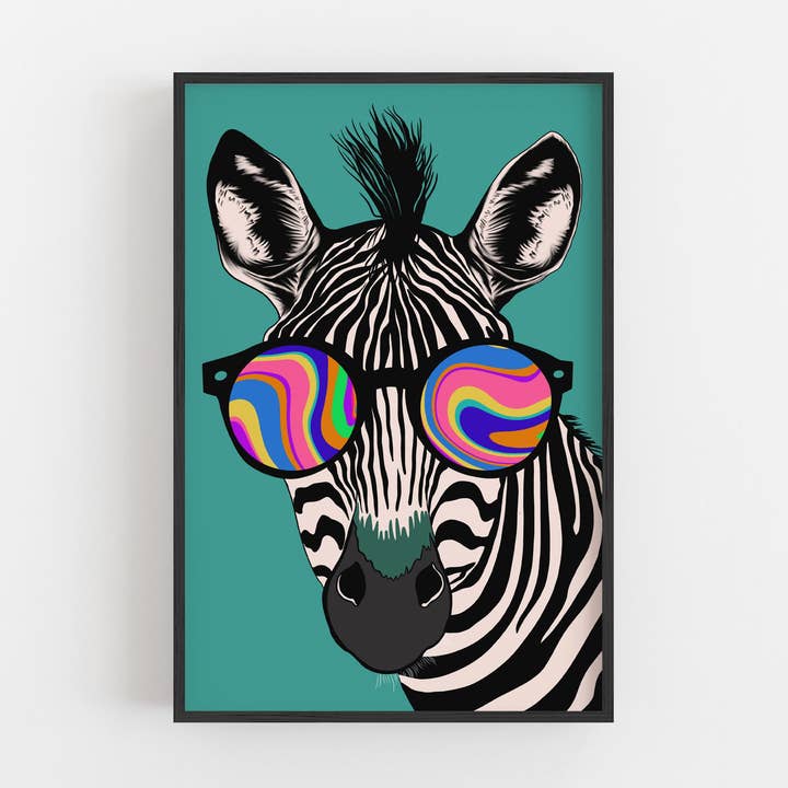 Stampa d'Arte di Zebra Psichedelica per la vendita all'ingrosso da parte di Lucie In The Sky