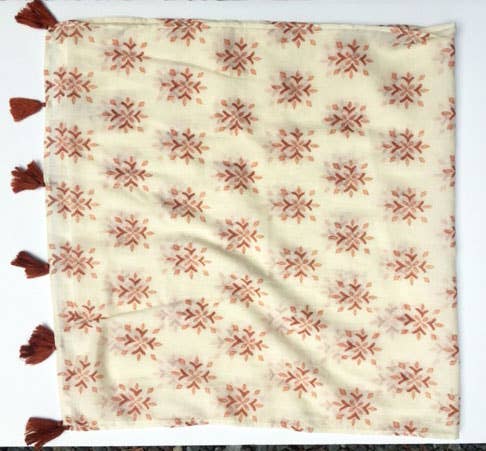 Mehera Shaw - Wholesale Scarf - Women's - Scarf in Block Print Organic Cotton Amber Buta1