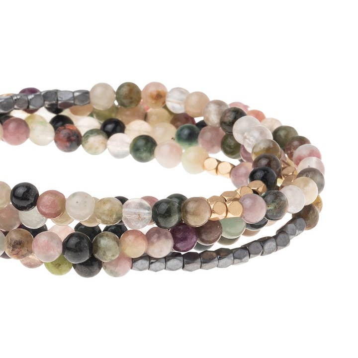 Scout Curated Wears - Wholesale Beaded Bracelet - Stone Wrap: Tourmaline - Stone of Healing