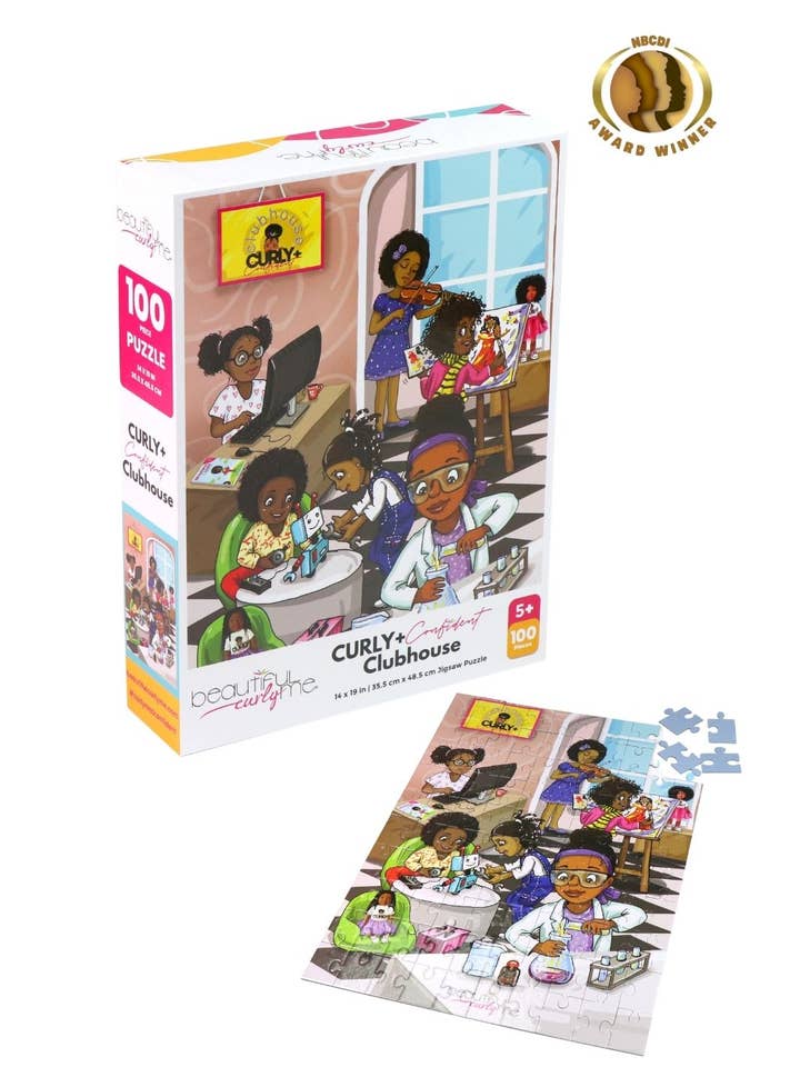 Curly + Confident Clubhouse - 100 Piece STEM Puzzle for wholesale by Beautiful Curly Me