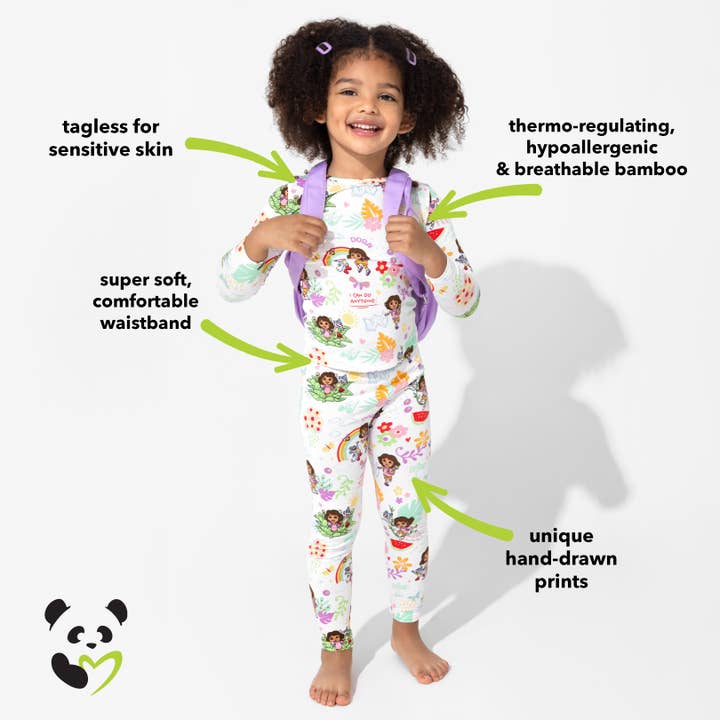 Bellabu Bear – Conjunto de pijama - Crianças por atacado – Dora: Sonhos Tropicais Pijamas de Criança em Bambu7