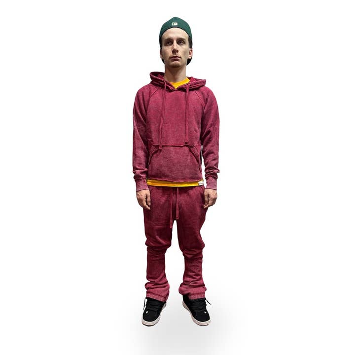 Burgundy Acid Wash Stacked Flare Sweatsuit and other Purchase Wholesale sudaderas hombre. Free Returns & Net 60 Terms on Faire trending on Faire.