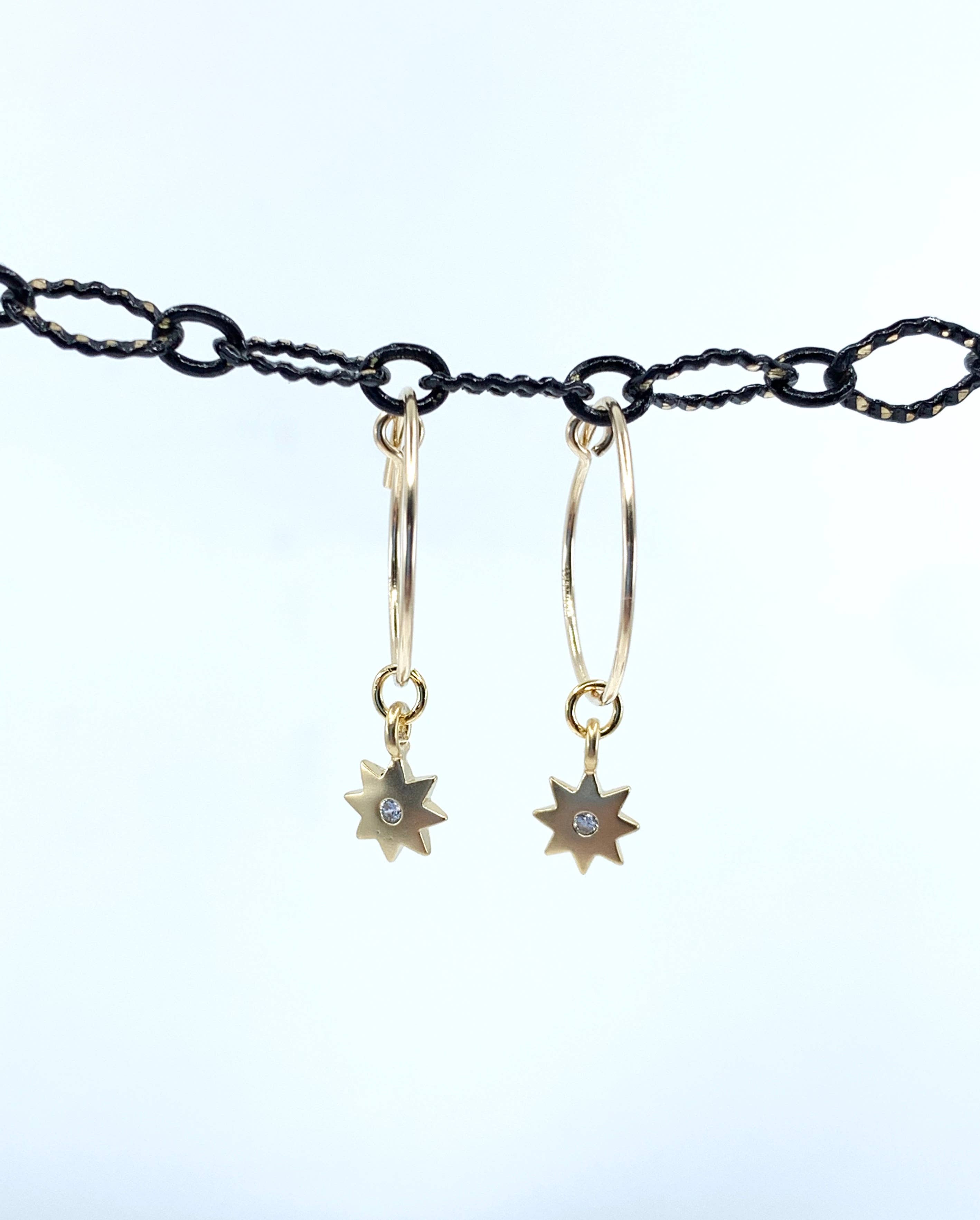 BMR - Wholesale Dangle Earrings - Small Gold Hoop With Assorted Tiny Charms28