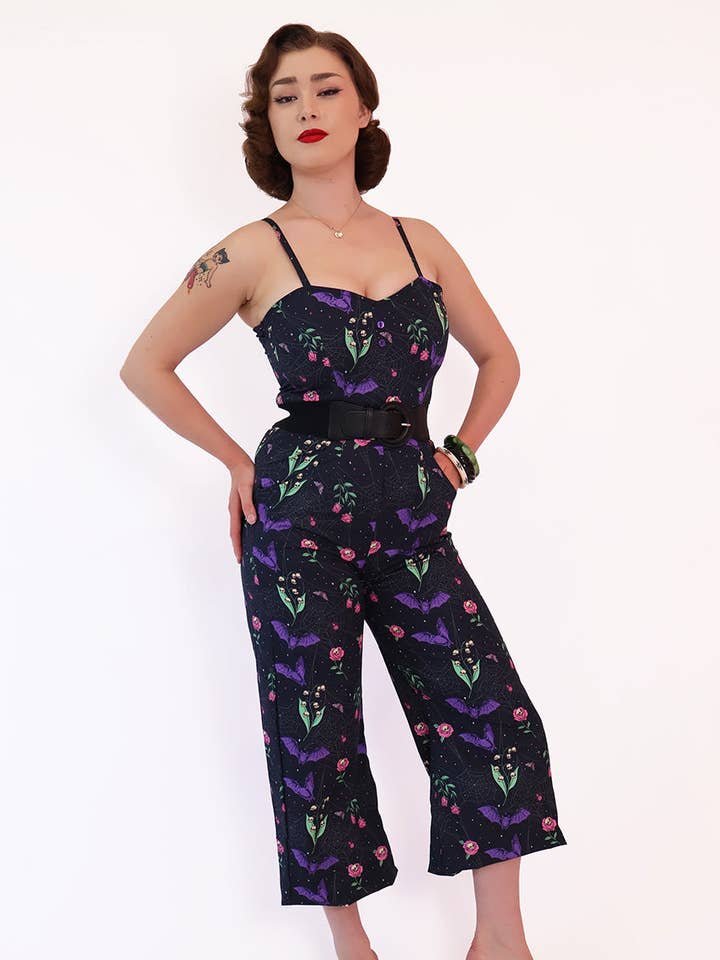 Night Garden Printed Jumpsuit for wholesale by BONSAI KITTEN