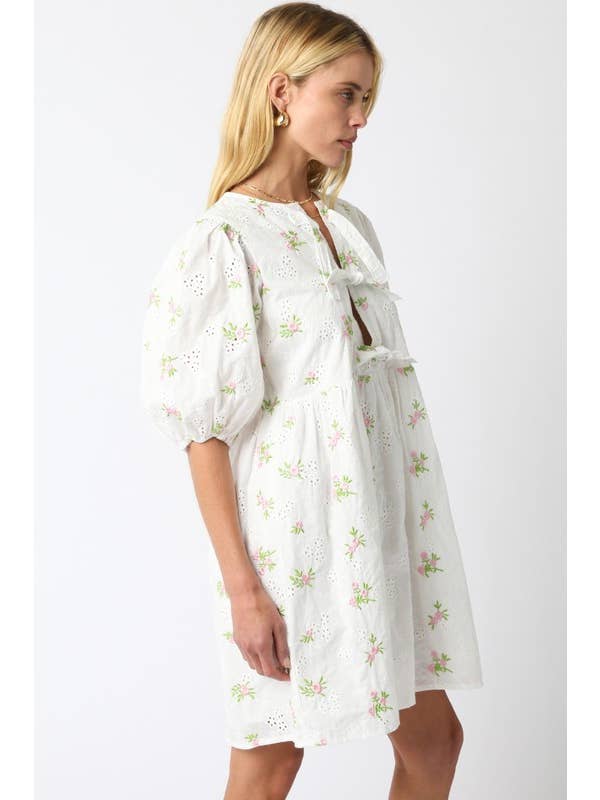 White Pink Saylor Floral Dress for wholesale on Faire1