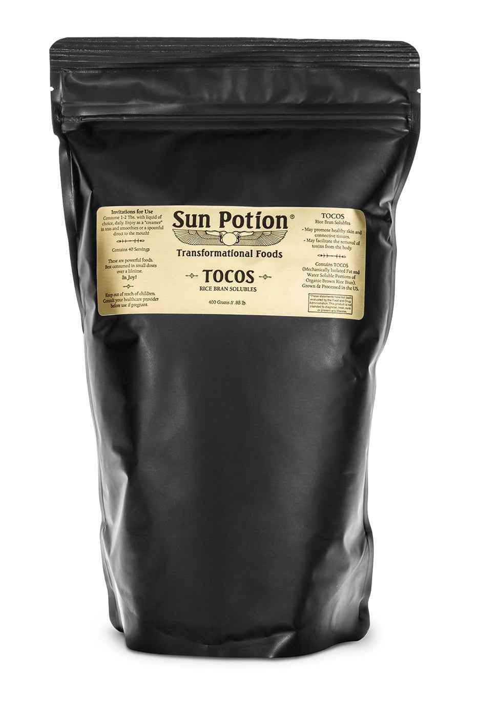 Sun Potion - Wholesale Proteïne/superfoodpoeder - TOCOS (Rijstzemelen Oplosbare Stoffen) 400G