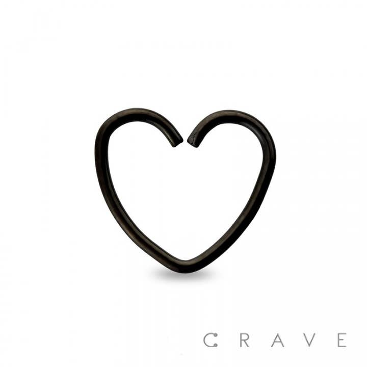 CRAVE BODY JEWELRY - Wholesale Nose Ring - 316L SS HEART SHAPE NOSE HOOP RING