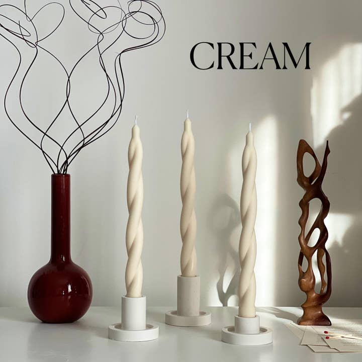 Estelle Studio - Wholesale Tapered Candle/Candlestick - Tall Twisted Taper Candle2