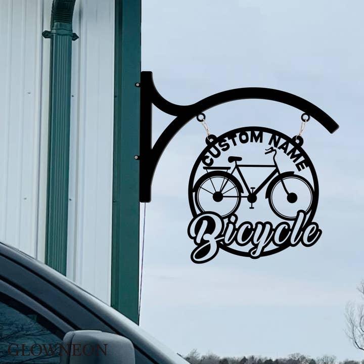 Glow Neon - Wholesale Wall Accent - Personalized Bicycle Shop Metal Wall Hanging, Bike Shop Sign2