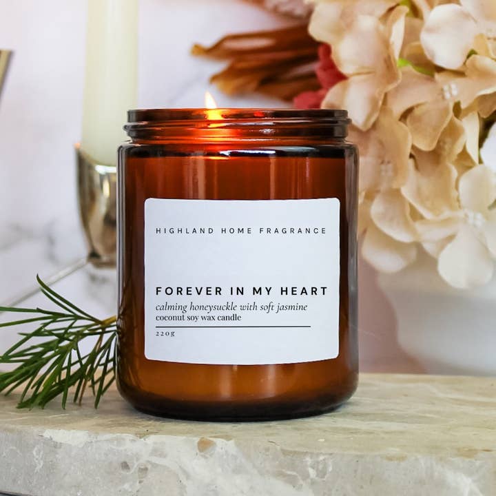 Highland Home Fragrance - Wholesale Jar/Filled Candle - Forever In My Heart | Japanese Honeysuckle | 220g Candle