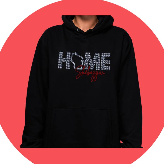 Custom Spangle Hoodie- Your State Your City for wholesale by Color Custom Prints