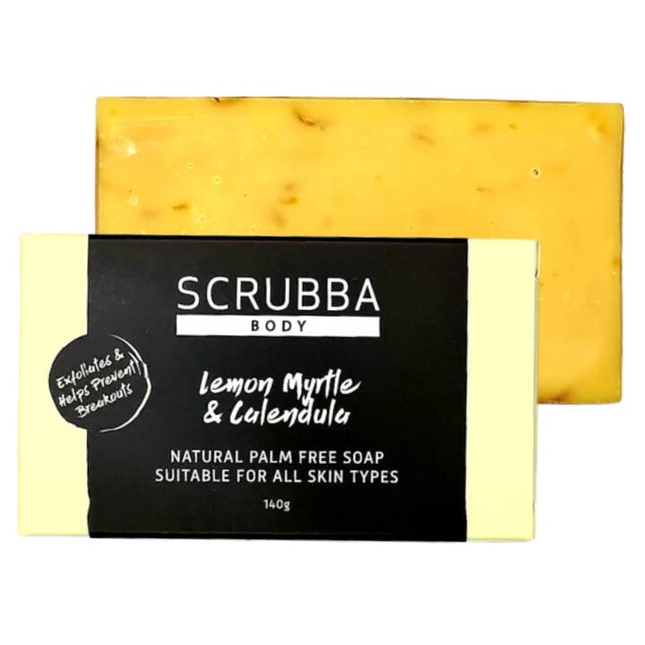 Lemon Myrtle, Calendula & Yellow Clay Natural Handmade Soap for wholesale by Scrubba Body