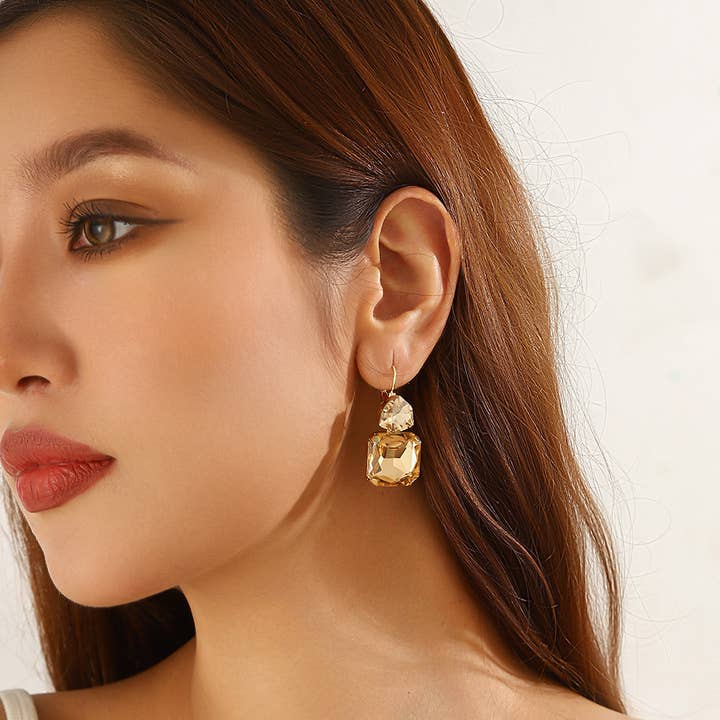 Geometriska strassörhängen – 26PEBOL007 för wholesale av Blossom bijoux