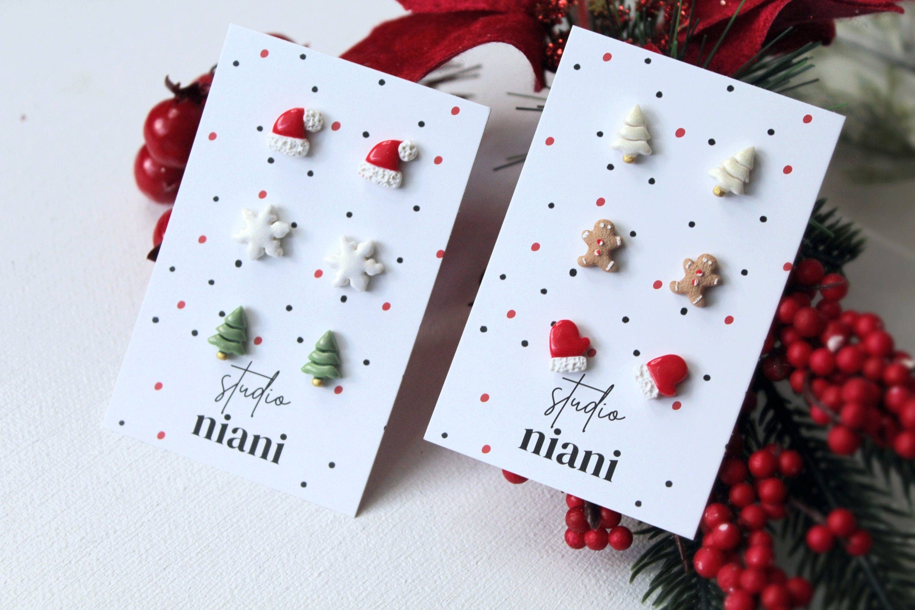 Studio Niani - Wholesale Stud/Post Earrings - Tiny Stud Earrings, Christmas Stud Earrings, Stud Pack2