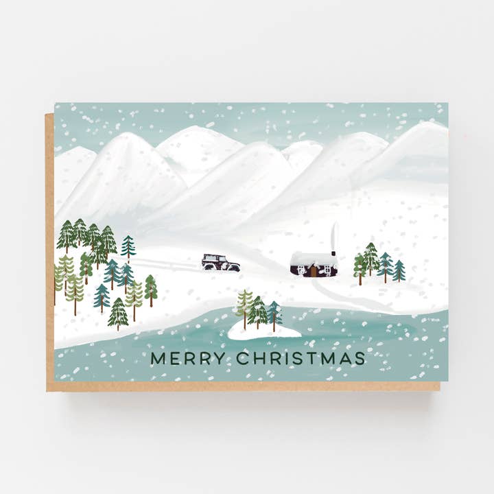 Snowy Mountains Christmas Card for wholesale by Lomond Paper Co