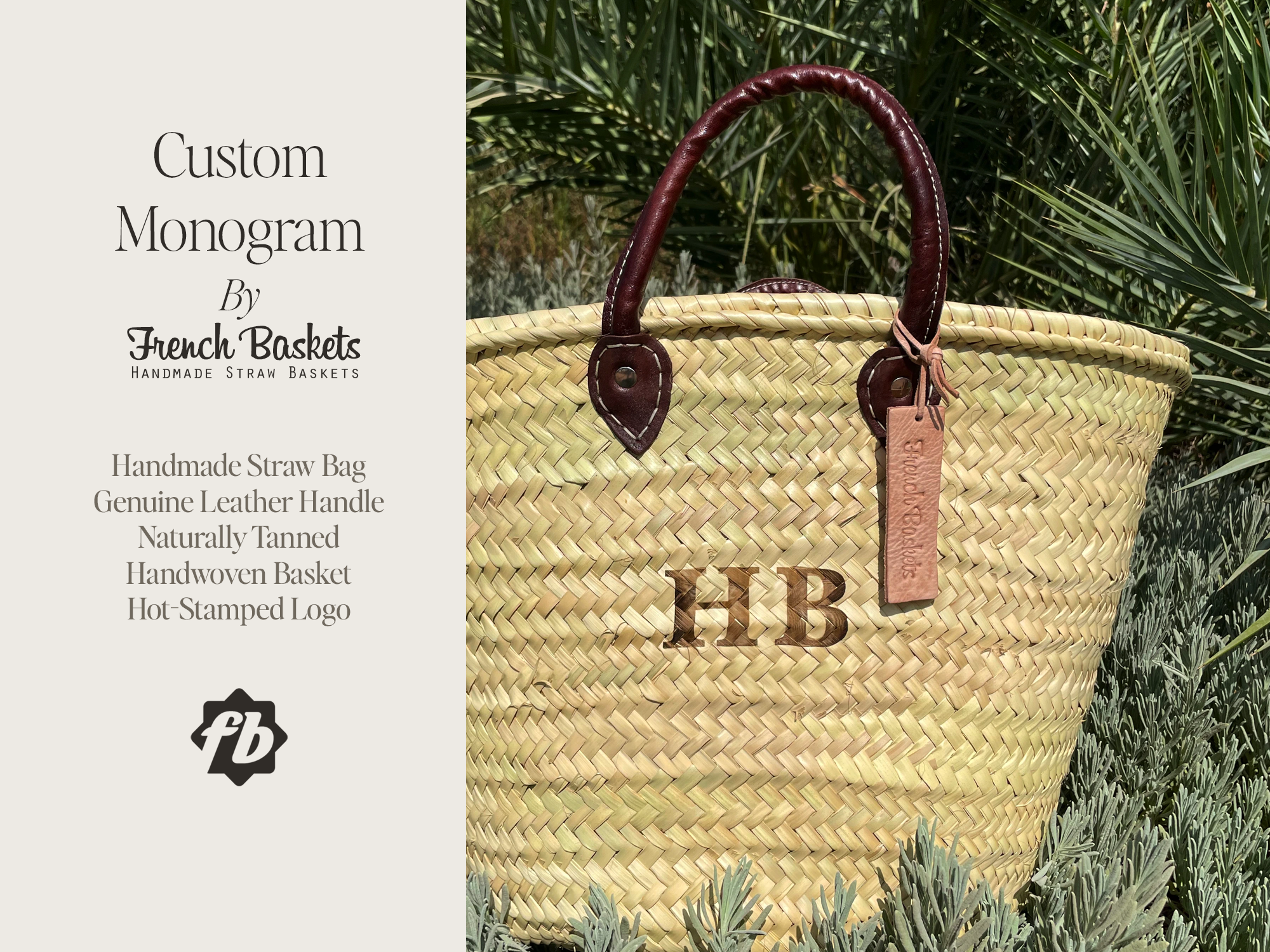 French Baskets - Vendita all'ingrosso Cinghia per borsa - Unisex - Monogramma personalizzabile con cestino francese stampato a caldo2