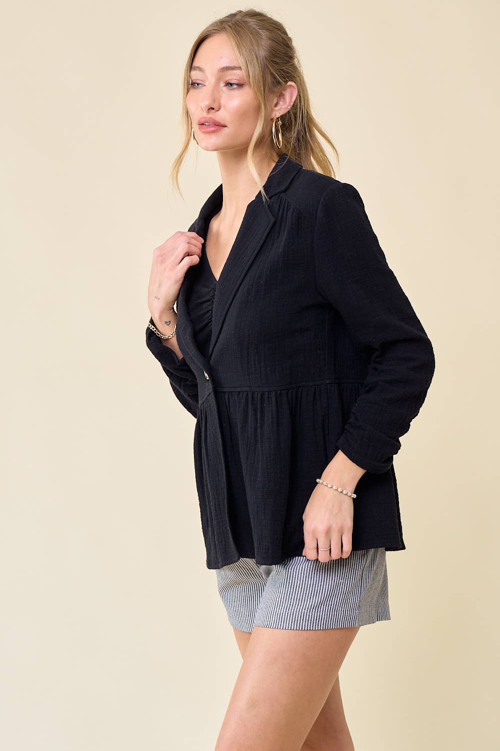 Doe and Rae – Engroshandel Blazer - Dame – SHIRRED GAZE BLAZER - 10374J8